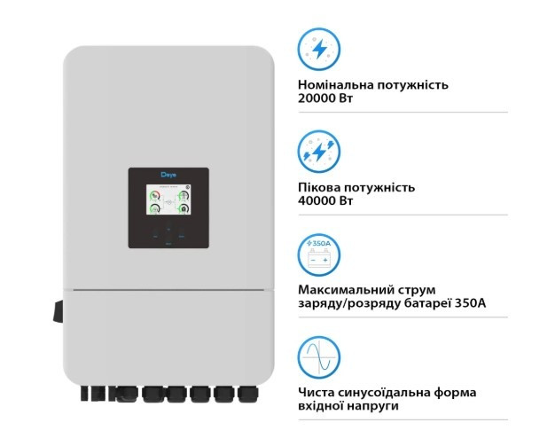 Інвертор Deye SUN-20K-SG05LP3-EU-SM2 20 кВт Wi-Fi. В наявності в Києві Киев - изображение 3