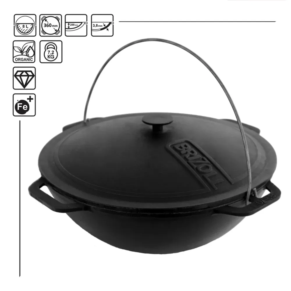 Казан азиатский с чугунной крышкой 8л Харків - зображення 1