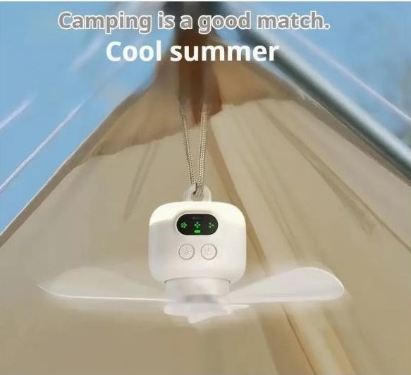 Портативний навісний акумуляторний вентилятор, з підсвічуванням та дистанційним керуванням Київ - зображення 3
