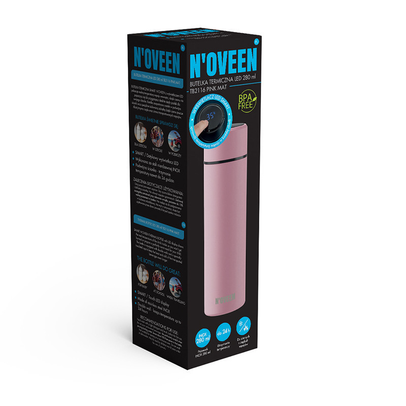 Термобутылка с дисплеем Smart Noveen Pink Mat TB2116 Одеса - зображення 6