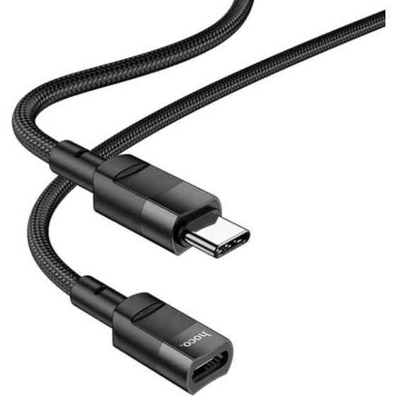 Кабель Hoco U107 Type-C Male to Type-C Female 1.2m Black Харків