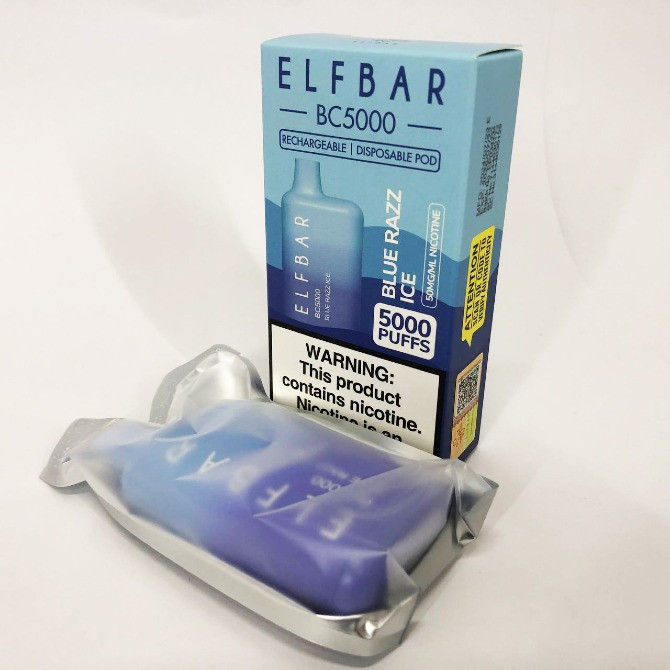 • Синя малина з льодом • Електрона сигарета Elfbar BC 5000 тяг, 5% Київ - зображення 2