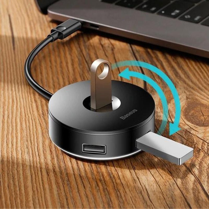 Переходник HUB Baseus Round Box Type-C to USB 3.0 + 3USB 2.0 (CAHUB-G) Херсон - изображение 4