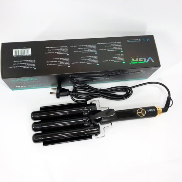 Потрійна плойка для завивки волосся VGR три хвилі діаметром 25 мм потужністю 125 Вт Львов - изображение 1