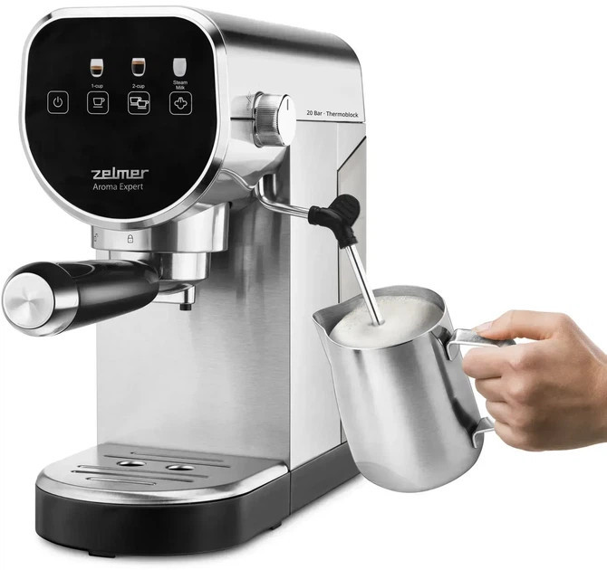 Кофеварка рожковая Zelmer ZCM7300 1360 Вт серебристая Киев - изображение 3