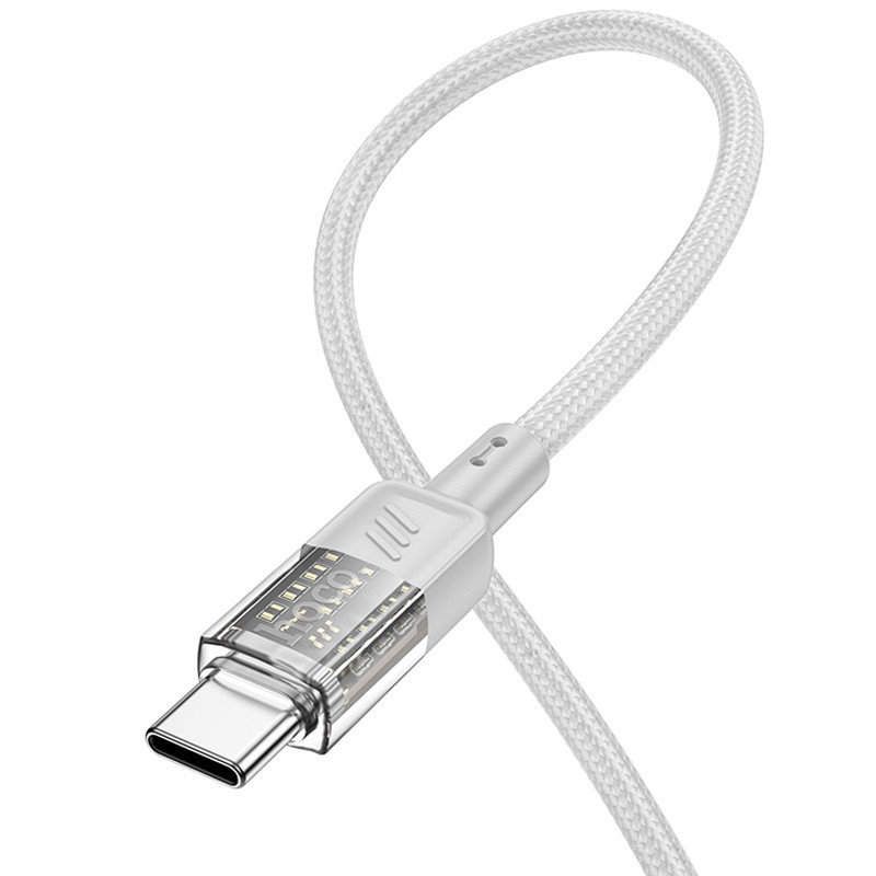 Дата кабель Hoco U129 Spirit Transparent Type-C to Type-C 60W (1.2m) Херсон - изображение 3