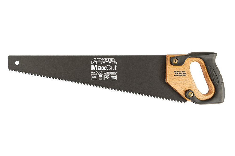 Ножовка столярная MASTERTOOL 7TPI MAX CUT тефлоновое покрытие 450 мм закаленный зуб 3-D заточка 14-2 Харьков - изображение 1