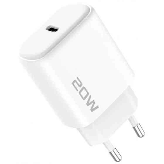 Мережевий зарядний пристрій Proove Silicone Power 2 20W (Type-C) + cable Type-C to Lightning 1m Whit Харьков