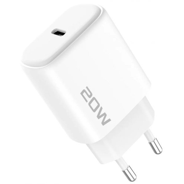 Мережевий зарядний пристрій Proove Silicone Power 2 20W (Type-C) + cable Type-C to Lightning 1m Whit Харків - зображення 1