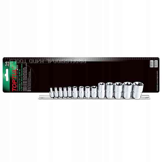 Набор головок TORX на планке TOPTUL 1/4"-1/2" E4-E24 14ед. GAAR1402 Харків