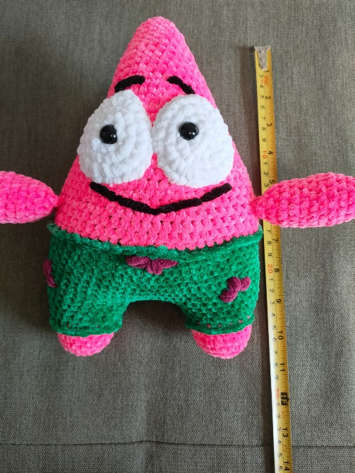 Іграшка Патрік 26 см Губка Боб квадратні штани в'язана ручна робота Нововолинськ - зображення 2