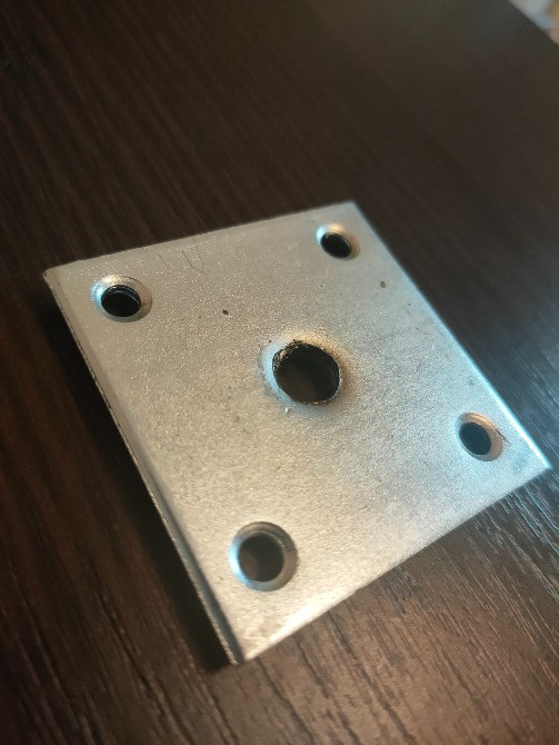 Пластина кріплення ніжки столу металеве 46х46х2 хМ 8 пряме Нововолинськ - зображення 2