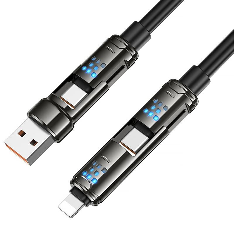 Дата кабель Hoco U143 Joy 4in1 USB to Lightning/Type-C to Type-C 240W (1.2m) Херсон - изображение 4