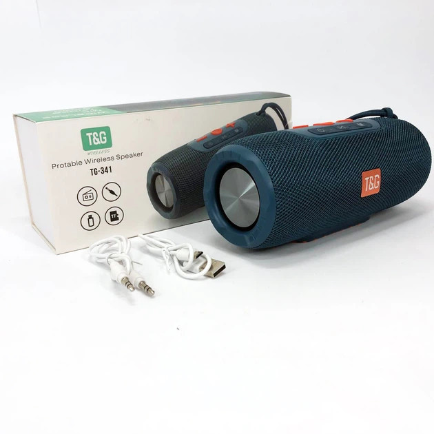 Колонка портативная Bluetooth T&G TG341 blue синяя Киев - изображение 2