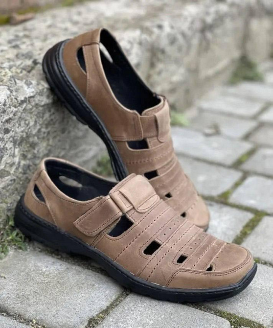 Мужские кожаные летние туфли Lara Olive Київ - зображення 3