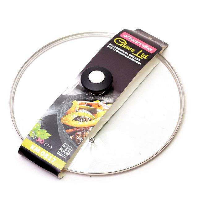 Кришка скляна з металевим обідком 30см Kamille KM-0817 Київ - зображення 1