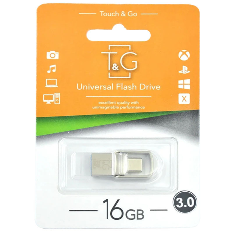 Флеш-накопитель T&G 104 Metal Series 2in1 USB 3.0 (USB-A/C) — 16GB Херсон - изображение 2