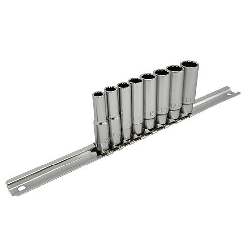 Набор длинных торцевых головок 12-гранных на планке 1/4" 8ед. 6-13мм TOPTUL GAAQ0804U-12 Харків - зображення 1
