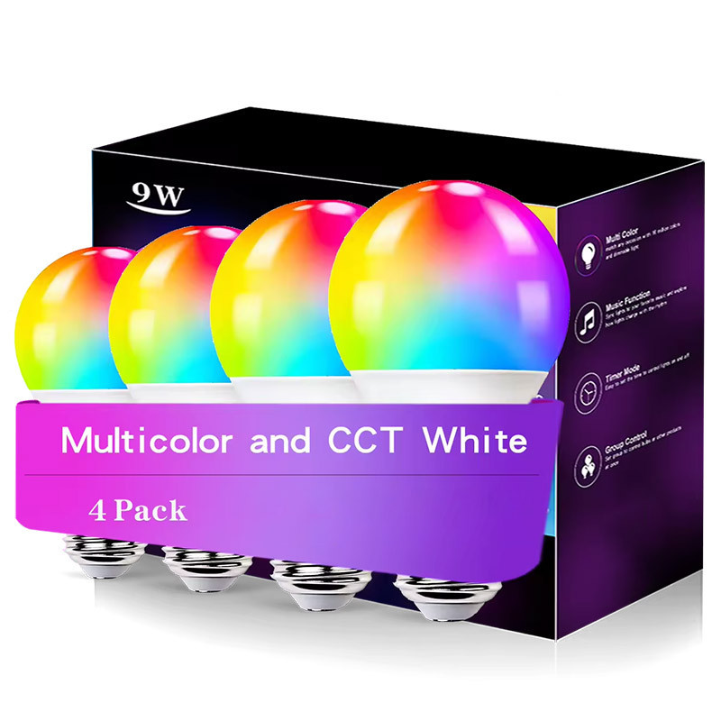 Светодиодная RGB лампочка Smart bulb light 4pcs with Bluetooth E27 with app Херсон - изображение 1