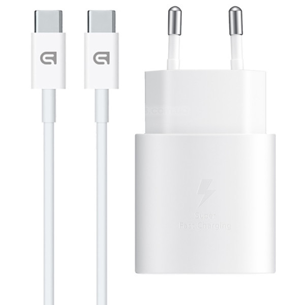 Мережевий зарядний пристрій ArmorStandart AR-TA800W USB-C 25W + cable USB-C to USB-C White (ARM63804 Харьков - изображение 1