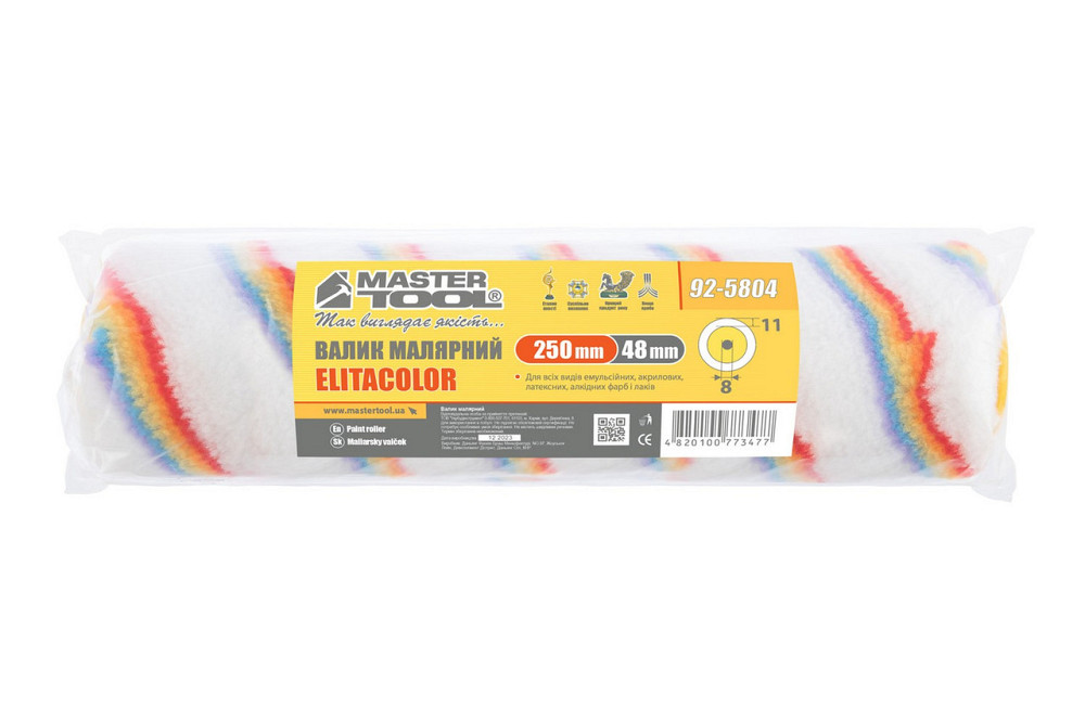 Валик малярный MASTERTOOL Elitacolor 48/250/11 мм Ø 8 мм 92-5804 Харків - зображення 3