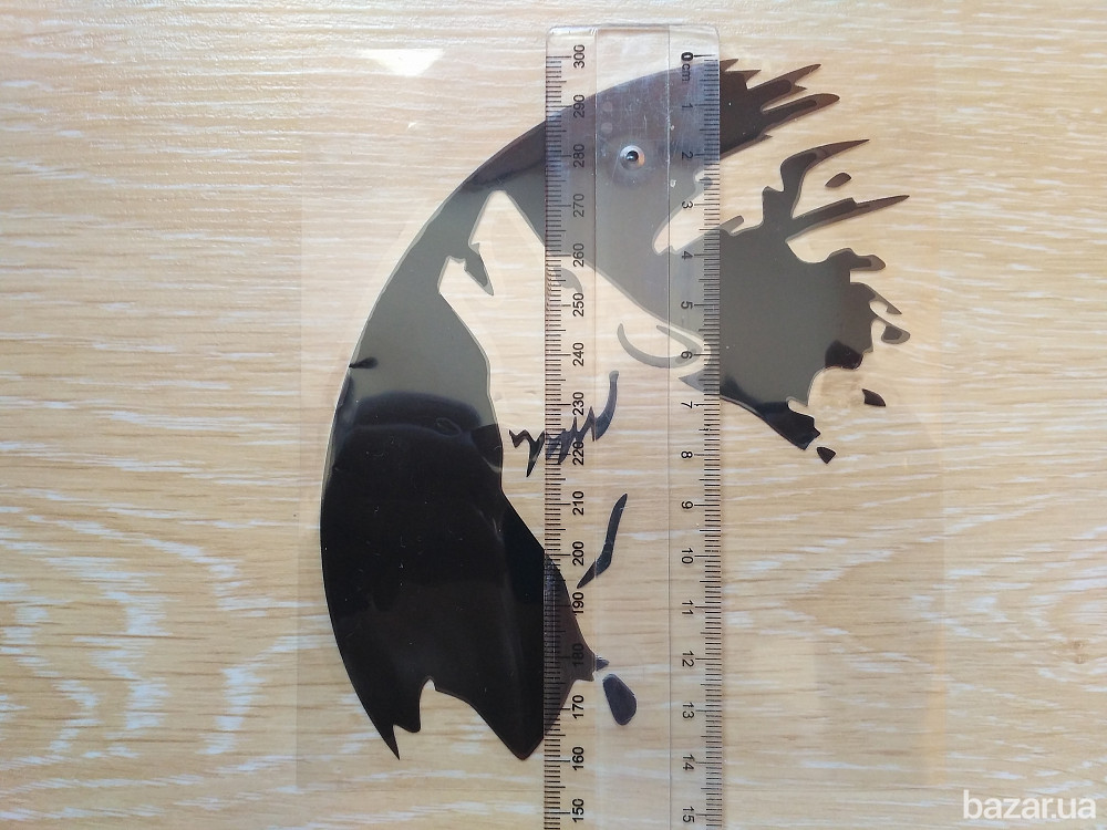 Наклейка на авто Волк на авто Черная Бориспіль - зображення 4