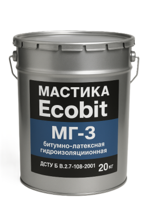 Мастика бітумно-латексна для гідроізоляції МГ-3 Ecobit ДСТУ Б В.2.7-108-2001 20 кг Дніпро