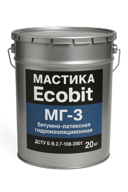 Мастика бітумно-латексна для гідроізоляції МГ-3 Ecobit ДСТУ Б В.2.7-108-2001 20 кг Днепр - изображение 1
