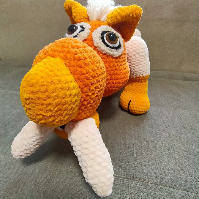 Іграшка тигр велика в'язана м'яка дитяча ручна робота Нововолинськ - зображення 1