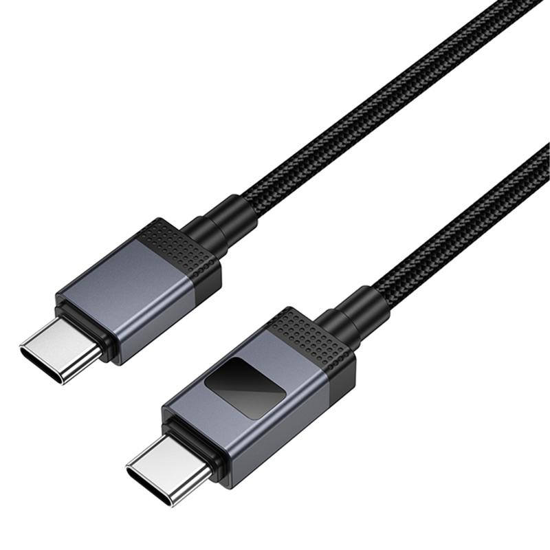 Дата кабель Hoco X118 Generous with display Type-C to Type-C 60W (1m) Херсон - зображення 6
