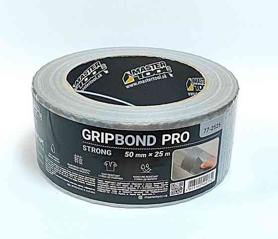 Лента армированная MASTERTOOL GripBond Pro Strong t 70°C 50 мм×25 м серая 77-2525 Харьков