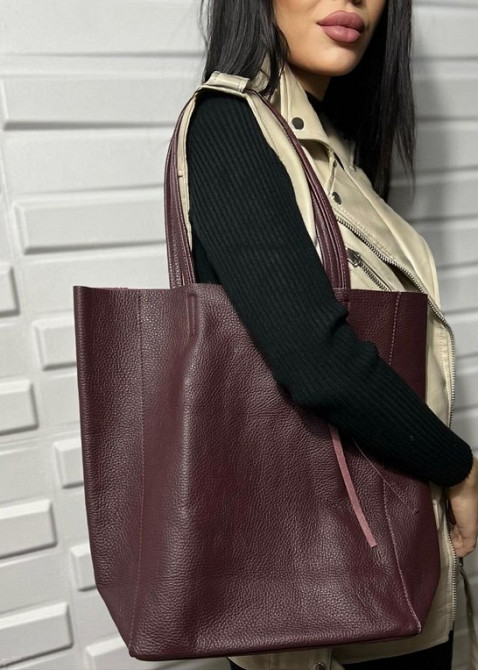 Сумка бордовая женская Итальянская натуральная кожа , мещок мягкий TS000092 Луцьк - зображення 1