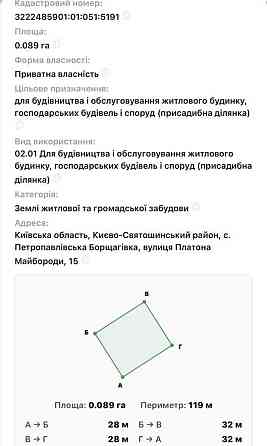 продажа участок под жилую застройку Киево-Святошинский, Петропавловская Борщаговка, 80000 $ 