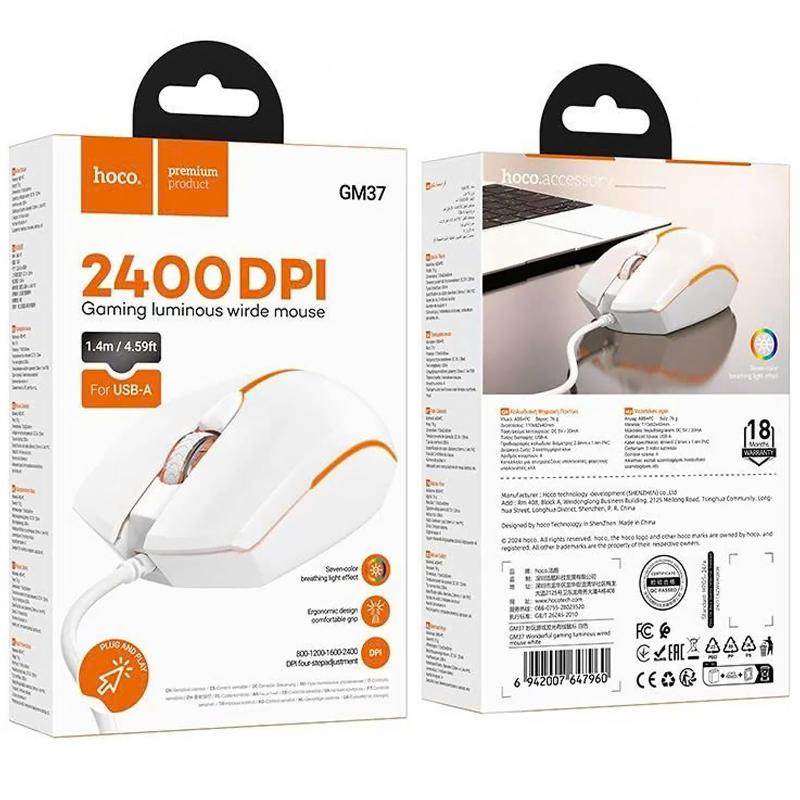 Мышь Hoco GM37 Wonderful Gaming Luminous Херсон - зображення 3