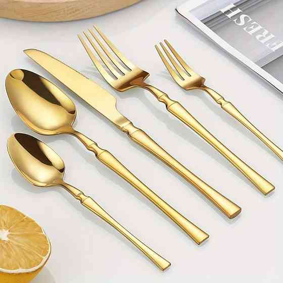 Набор столовых приборов Leeseph 30 предметов 6 персон золото Mv067 Одеса