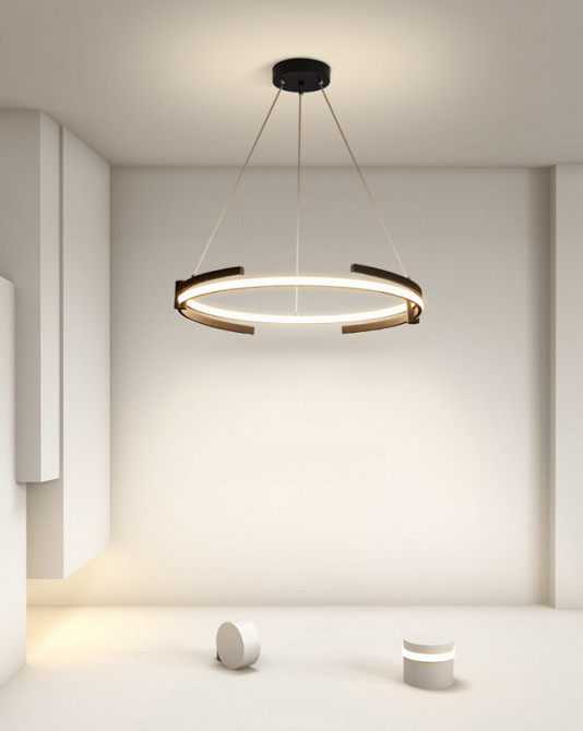 Люстра стельова LED SGA18-600-bk-k Чорний 40-200х65х65 см. Київ - зображення 1