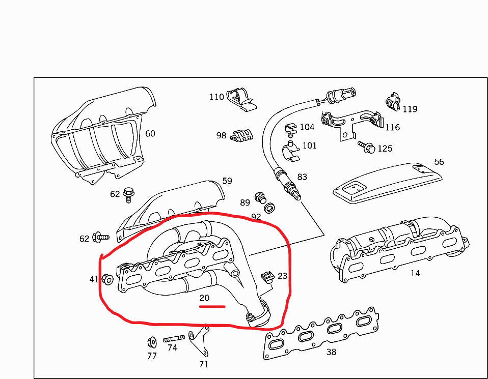 Mercedes A1111403909, Коллектор випускний Mерседес дв. М111, ориг. б/у Вінниця - зображення 3