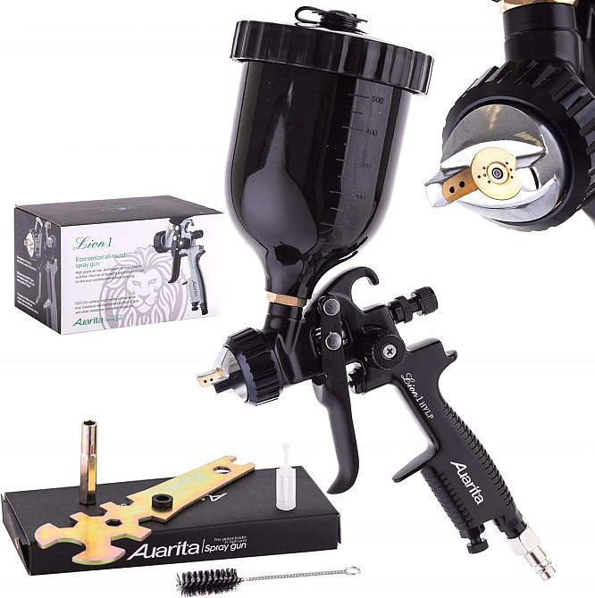 Пневмокраскопульт HVLP верх.п/б 600мл, 1,4мм AUARITA LION-1-1.4 Харків - зображення 3
