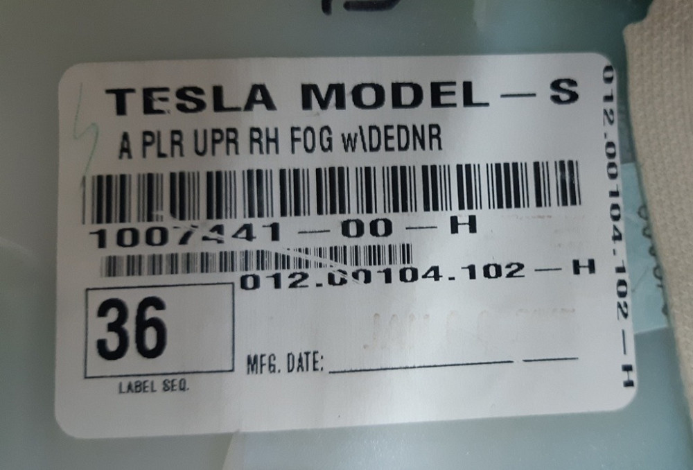 Облицовка стойки A правая TEXTILE (FOG) Tesla model S, model S REST 1007441-00-J Київ - зображення 3