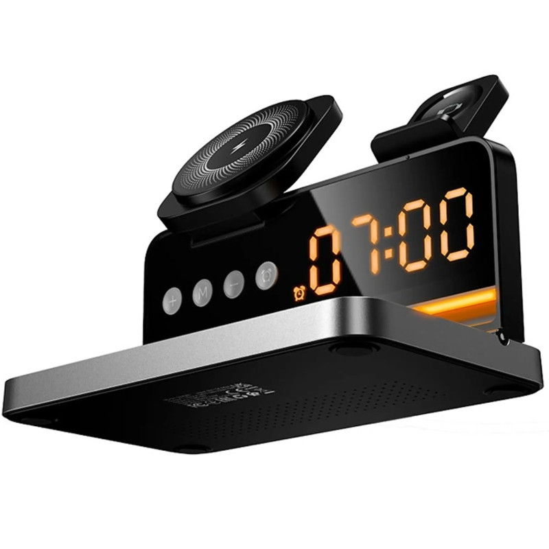 БЗУ Hoco DWQ03 North 4in1 with alarm clock Херсон - изображение 4
