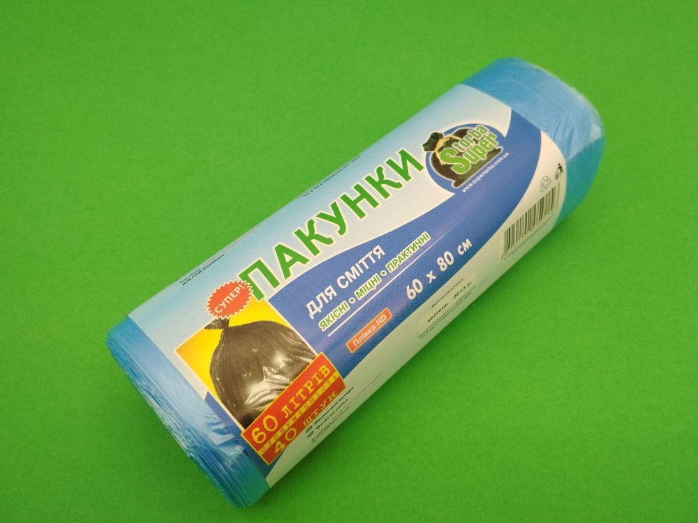 Пакеты для мусора Супер Торба - 60л, HD, 40шт/рул Харків - зображення 2