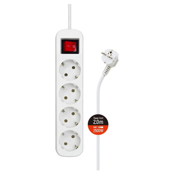 ColorWay Фільтр живлення СolorWay 4 розетки 2м White (CW-PSEA42W) (Код товару:38433) Харків - зображення 1