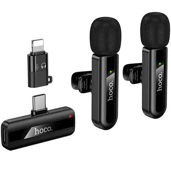 Петличный беспроводной микрофон Hoco L20A Mini Voice (Lightning/Type-C) 60 mAh Херсон