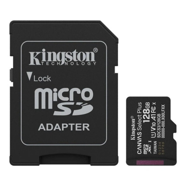 Карта пам'яті Kingston microSDXC 128GB Canvas Select Plus UHS-I R150MBs + SD-адаптер (SDCS3/128GB) Харків - зображення 1
