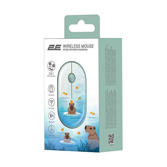 Мышь компьютерная безпроводная 2Е CAPYBARA TANGERINE Silent WL BT 2E-MF300WCAPIBARAGN Київ