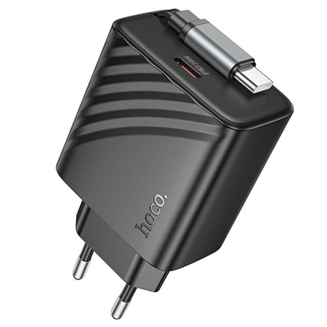 СЗУ Hoco N57 Full PD20W with retractable cable Type-C (2USB-C) Херсон - зображення 1