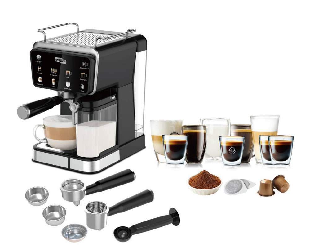 Кофемашина 3в1 с капучинатором Zepline ZP-6803-NEW 3000 Вт черная Киев - изображение 3