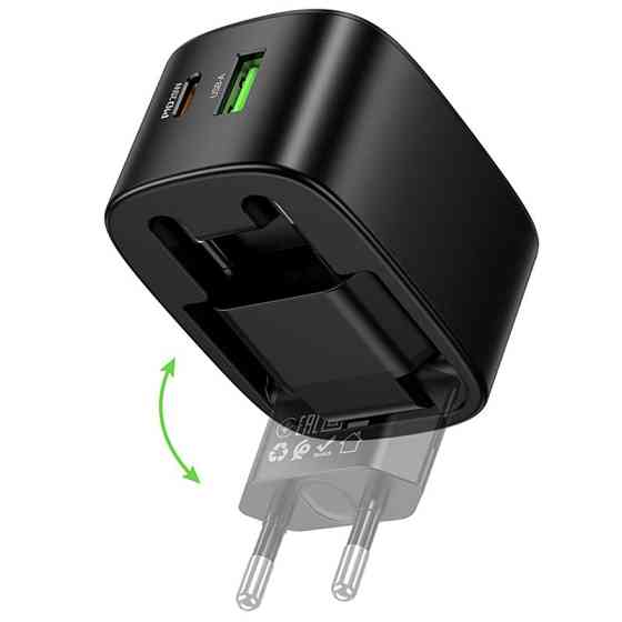 СЗУ Hoco CS101A Folding PD20W+QC3.0 (1USB-A/1C) Херсон