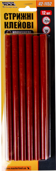 Стержни клеевые MASTERTOOL 11.2х200 мм 12 шт коричневые 42-1152 Харків - зображення 2