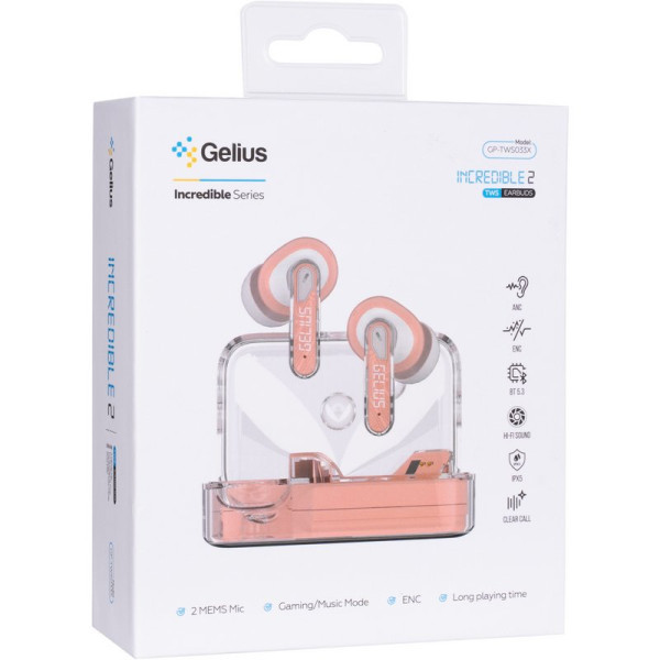 Bluetooth-гарнітура Gelius Incredible 2 GP-TWS033X Pink (Код товару:41361) Харків - зображення 3